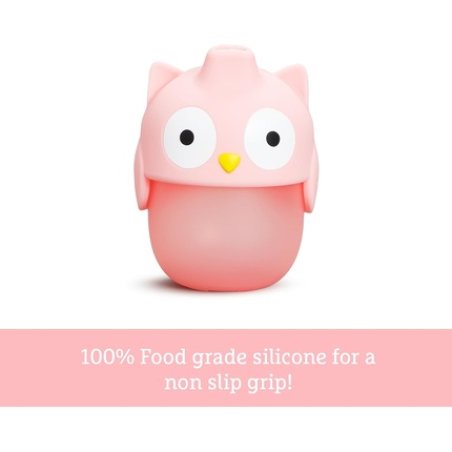 Munchkin Whoo Soft-Touch 8oz Spill-Proof Sippy Cup Silicone Transition Cup for Toddlers 9 Months BPA-Free Easy Grip Owl
