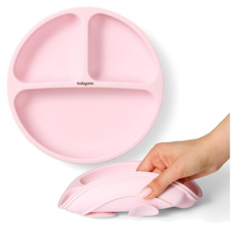 Babyono Pink Silicone Suction Cup Plate