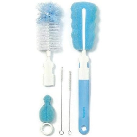 BabyOno Bottle and Teat Brushes with Removable Handle Blue