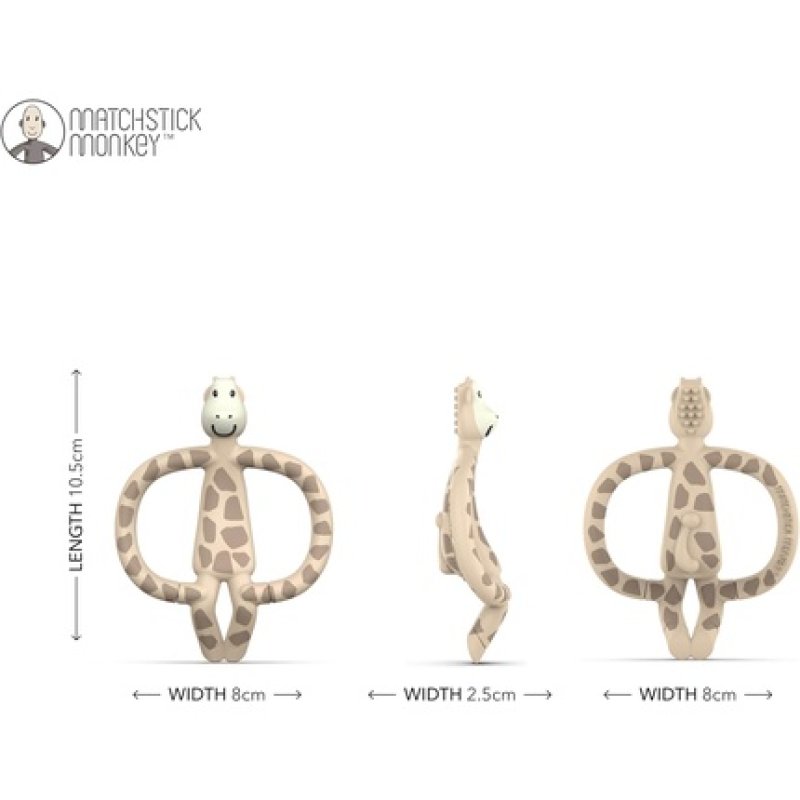 Matchstick Monkey Antimicrobial Teether & Muslin Gift Set 1 Animal Teether 1 Soft 100% Organic Cotton Muslin Gigi