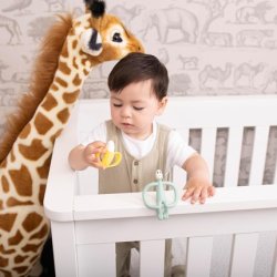 Matchstick Monkey Antimicrobial Teething Gift Set 1 Banana Shaped Soother and 1 Animal Teether 3 Months Old Banana &