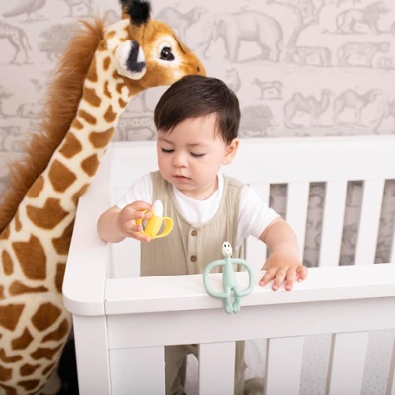 Matchstick Monkey Antimicrobial Teething Gift Set 1 Banana Shaped Soother and 1 Animal Teether 3 Months Old Banana &