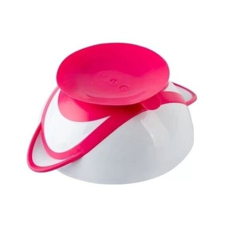 BabyOno Pink and White Bowl with Suction Cup and Spoon 1063/03
