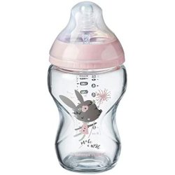 Tommee Tippee Closer To Nature Glass Baby Bottle, Slow Flow Breast-Like Teat