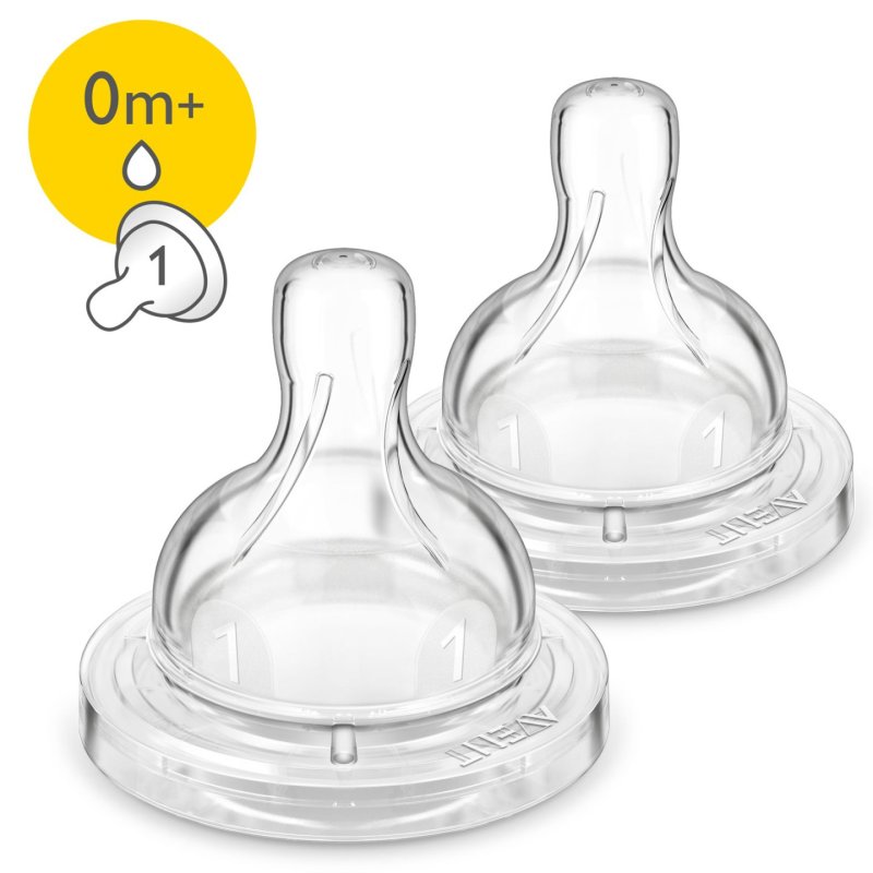 Philips AVENT Tétine Anti-colic, 2 pièces, tétine à débit nouveau-né, 0 mois 