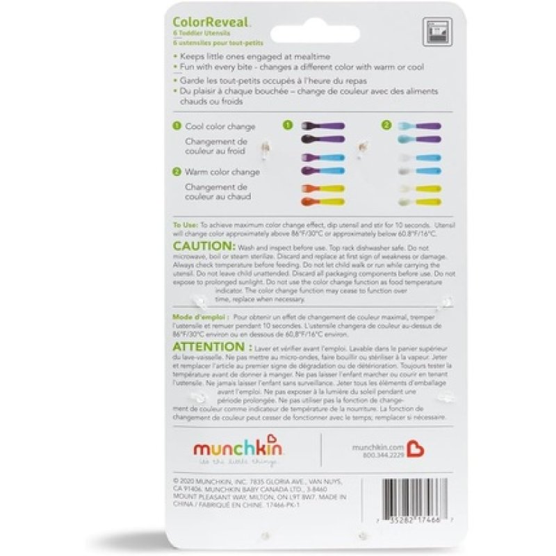 Munchkin Color Change Toddler Forks and Spoons Pack of 6 - Pack of 6