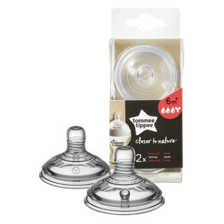 Closer To Nature Silicone Teat For Bottle Flow For Porridge 2pcs