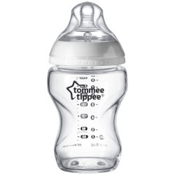 Tommee Tippee 42243877 biberon 250 ml Transparent, Blanc Verre