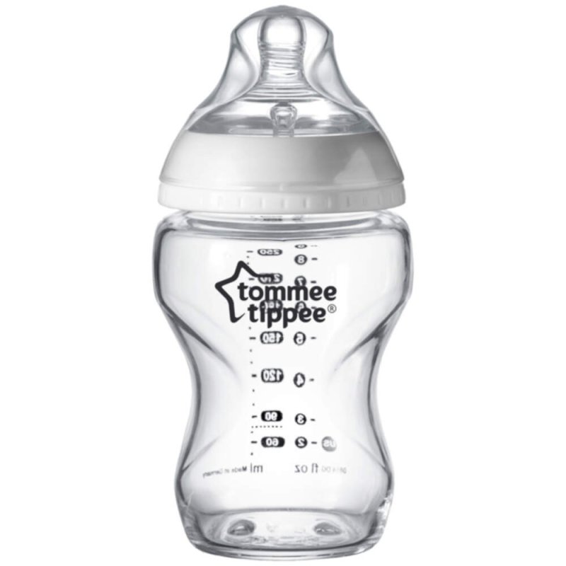 Tommee Tippee 42243877 biberon 250 ml Transparent, Blanc Verre