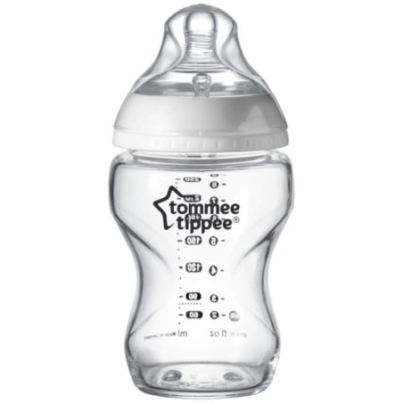 Tommee Tippee 42243877 biberon 250 ml Transparent, Blanc Verre