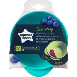 Tommee Tippee Easi Scoop Baby Feeding Bowls With Triangular Base And Ergonomic