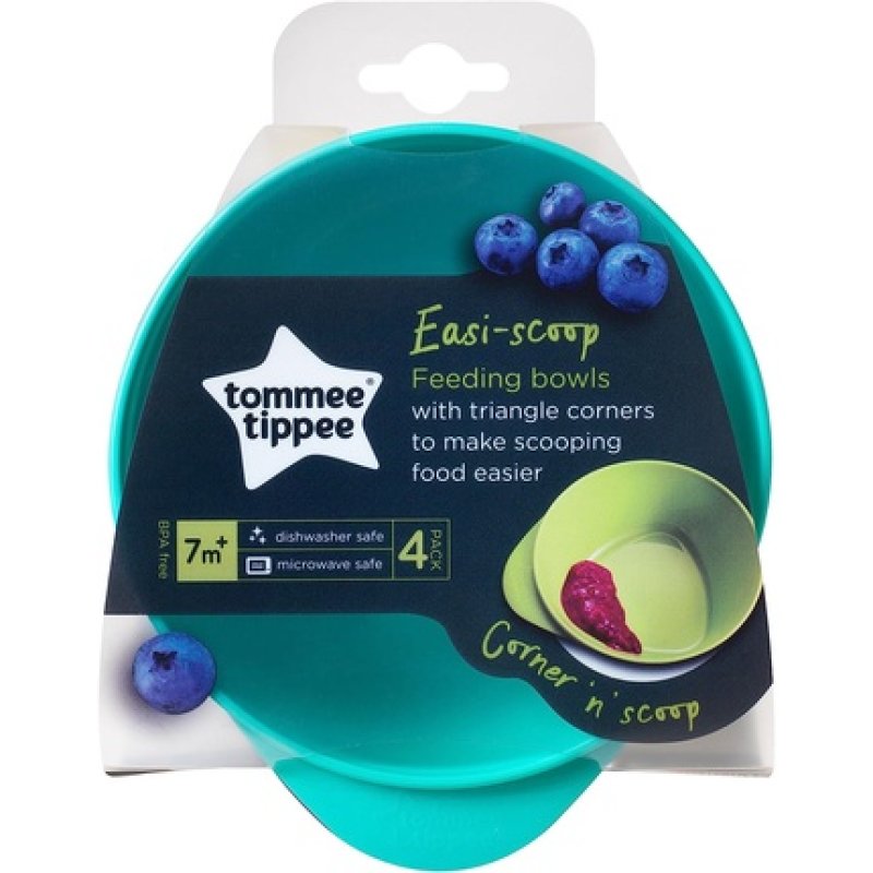 Tommee Tippee Easi Scoop Baby Feeding Bowls With Triangular Base And Ergonomic