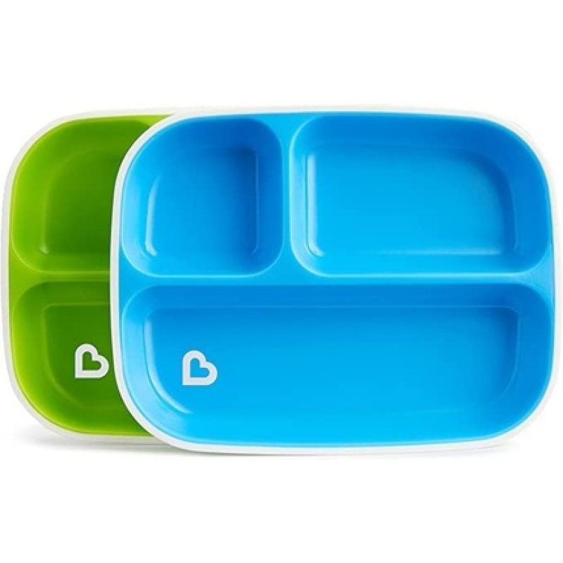 Munchkin Splash Divided Toddler Plates Bpafree Noslip Bottom Pack Of 2