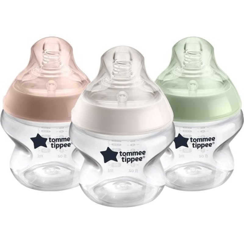 Tommee Tippee Closer to Nature Baby Bottles with Slow-Flow Breast-Like Teat and Anti-Colic Valve 150ml
