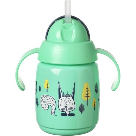 Tommee Tippee Superstar Weighted Straw Cup with INTELLIVALVE and BACSHIELD Antibacterial Technology 6m 300ml Green