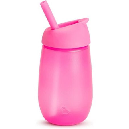 Munchkin Easy-to-Clean Straw Cup for 12 Months, Leak-Proof, Dishwasher Safe, 296ml Pink