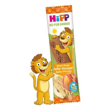 Hipp Children's Oat Bar Apple Peach From 1 Year 20g