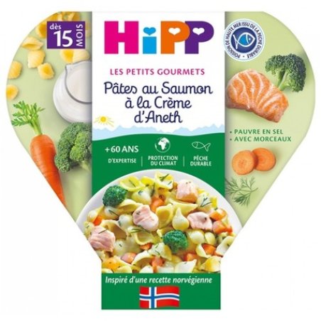 Hipp Les Petits Gourmets Salmon Pasta with Dill Cream for 15 Months 250g