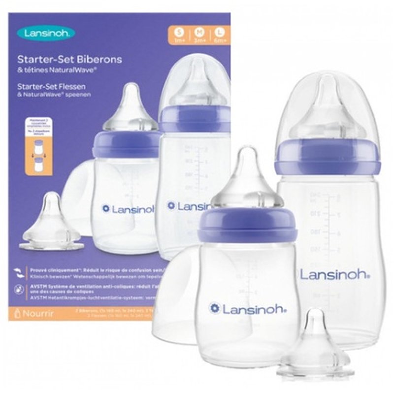 Lansinoh Natural Wave Starter Set Baby Bottles and Teats