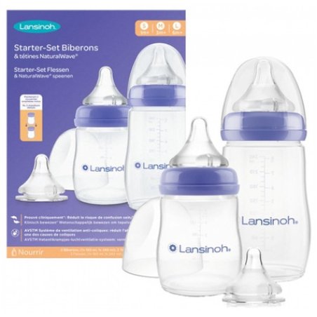 Lansinoh Natural Wave Starter Set Baby Bottles and Teats