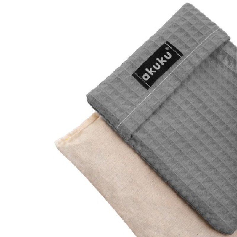 Akuku Cherry Stone Hot Water Bottle With Cover 13x16 Cm Gray