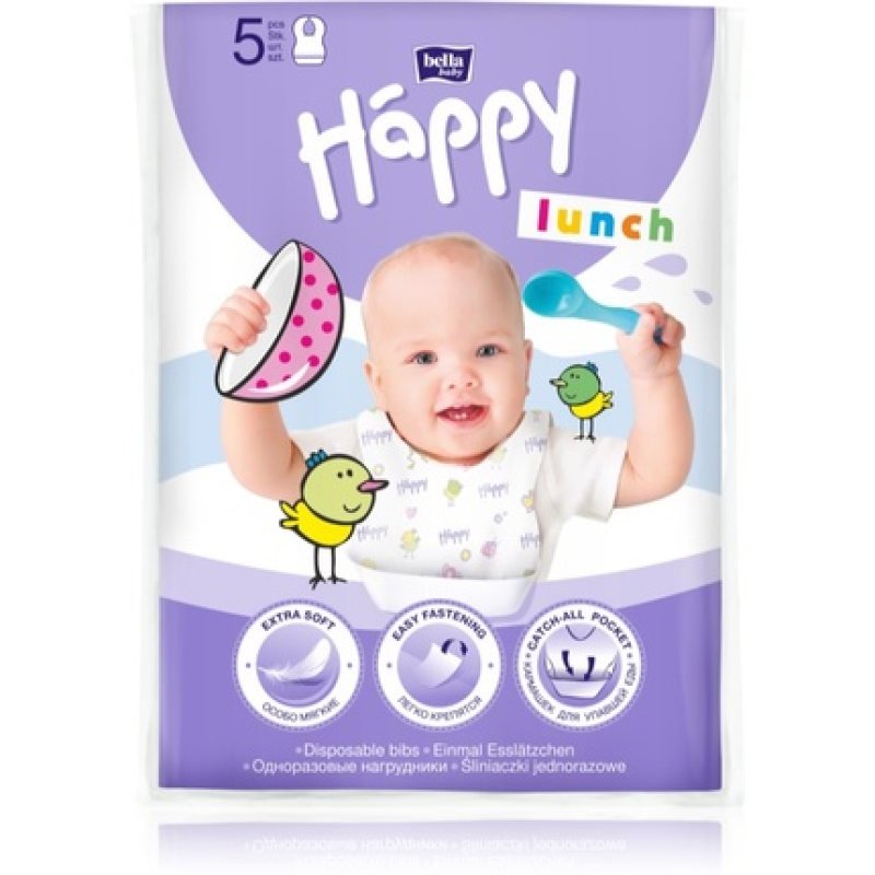 Bella Baby Happy Lunch Disposable Bib Pack Of 5