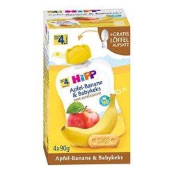 Hipp Organic Fruit And Grain Squeeze Pouch For Babies Applebanana