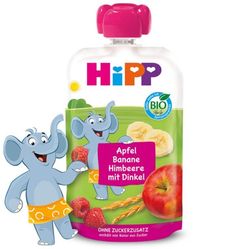 HiPP Whole Grain Apple-Banana-Raspberry with Ingo Igel 100g