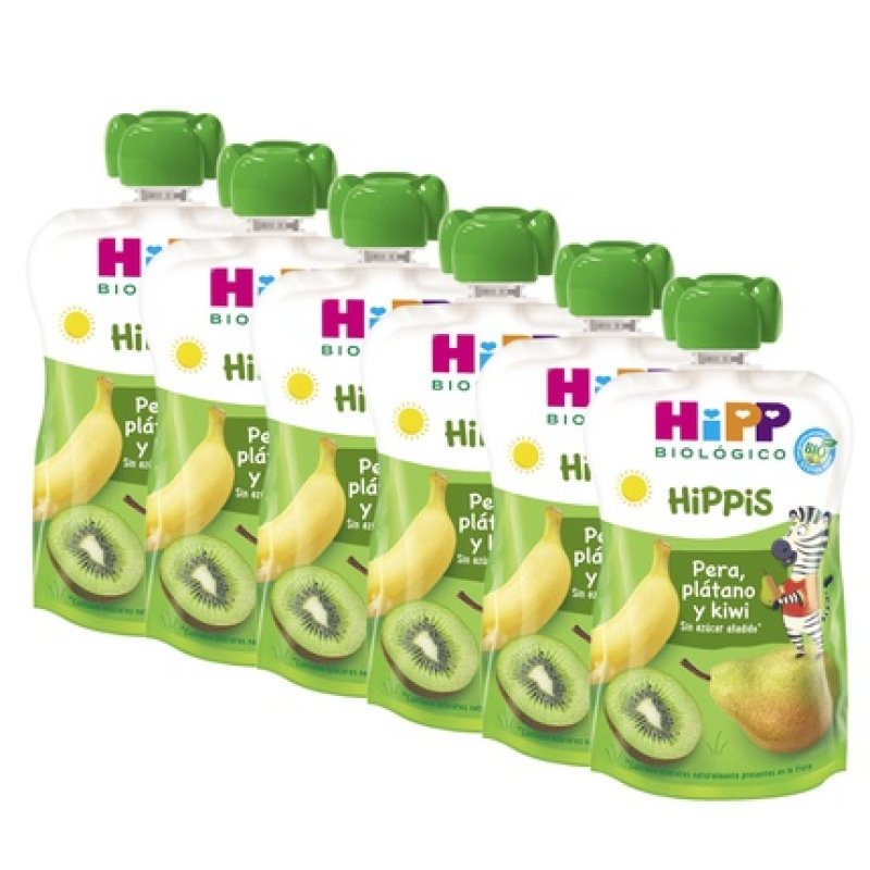 Hipp Organic Pear, Banana, And Kiwi Pouches - 6x100g