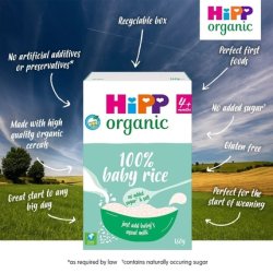 HiPP Organic Rice Grain Porridge Cereal for 4th Month Babies