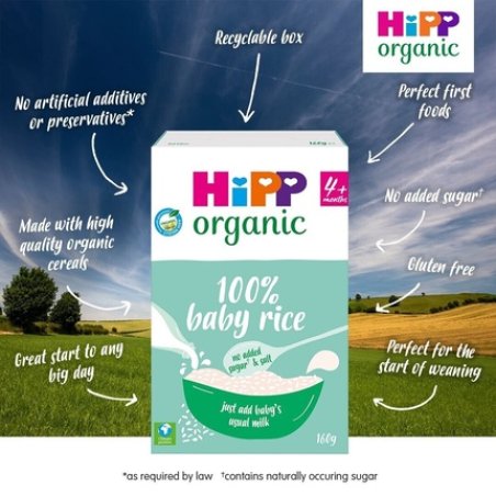 HiPP Organic Rice Grain Porridge Cereal for 4th Month Babies