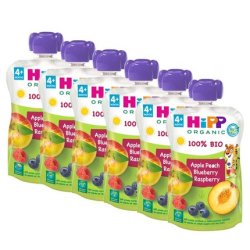 Hipp Peach, Apple And Forest Fruits Organic Pouches - 6x100g