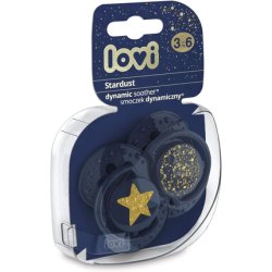 LOVI Soother Silicone Teat Dynamic Tip Stardust Collection Blue 2 Pieces - 3-6 Months