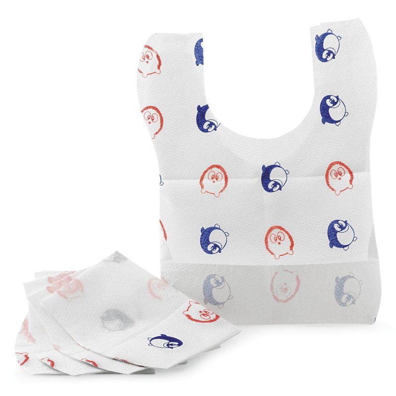 NeoBaby Bavagline di carta monouso 30 pezzi Bavoir étanche Papier