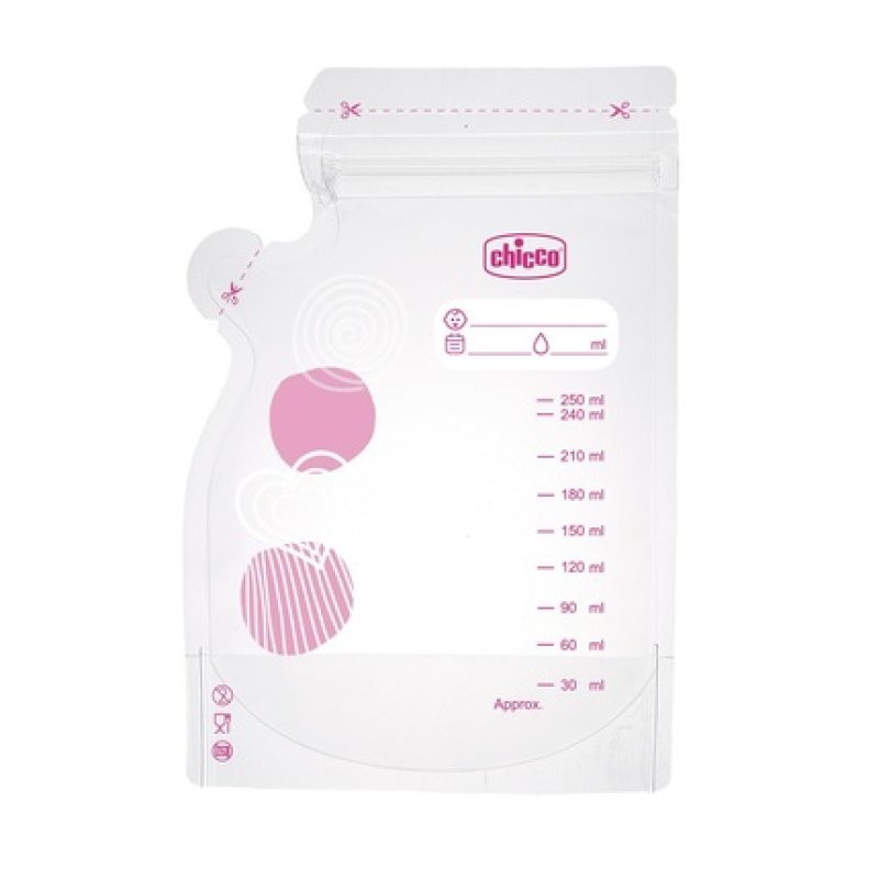 Chicco Milk Bags Leak-Proof with Practical Spout - Pack of 30