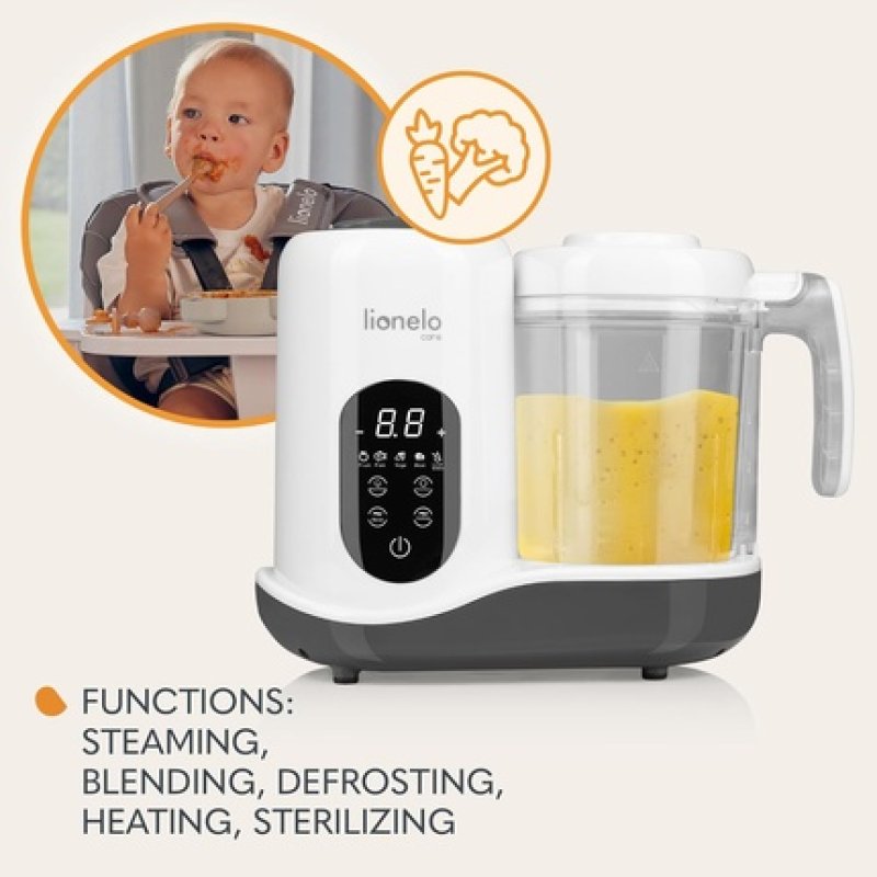 Lionelo Baby Menu 8-in-1 Multifunctional Baby Cooker Steamer and Warmer