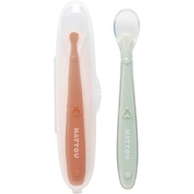Nattou Silicone Spoon for Children 16cm - Set of 2