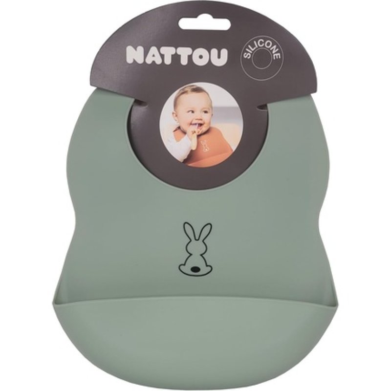 Nattou Feeding Bib with 180ml Food Catcher and Drip Tray