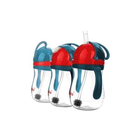 Akuku Bottle With Straw And Weight Bluered