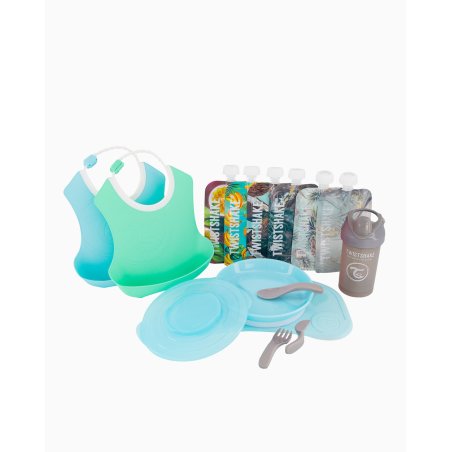 Twistshake Dinner Kit sets pour les repas du nourrisson Bleu, Gris