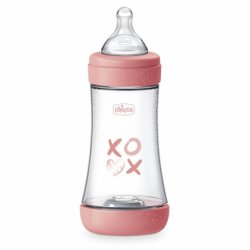 Chicco Perfect 5 Anticolic Feeding Bottle 240ml Medium Flow For 2 Months With Soft Silicone Nipple Biofunctional