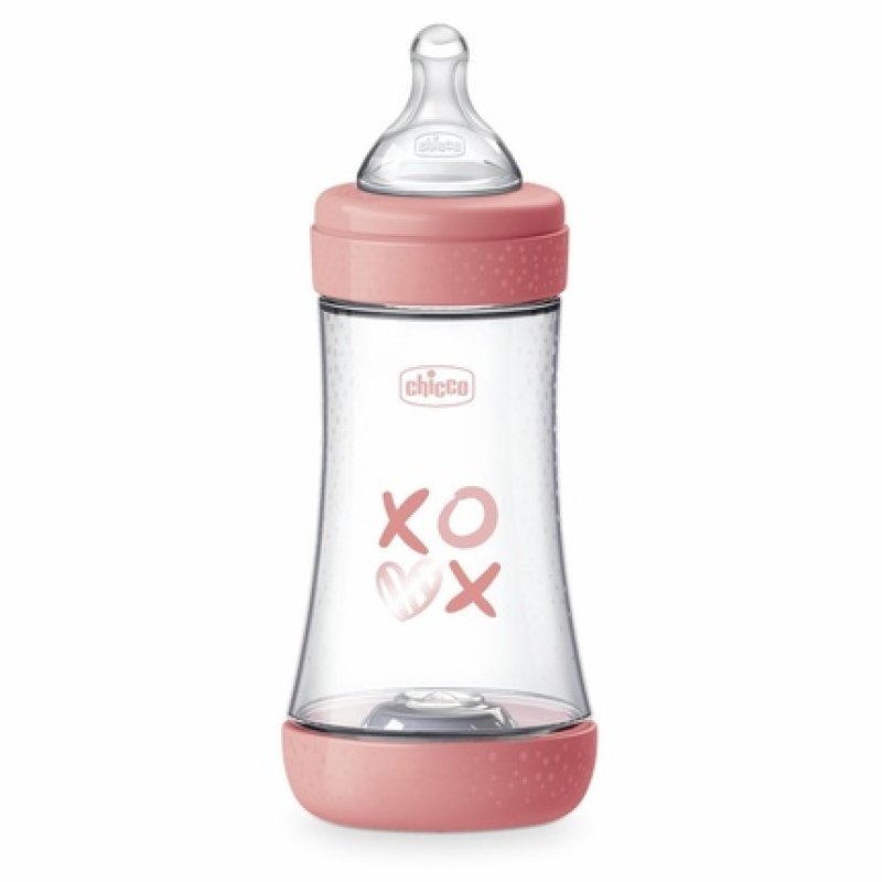 Chicco Perfect 5 Anticolic Feeding Bottle 240ml Medium Flow For 2 Months With Soft Silicone Nipple Biofunctional