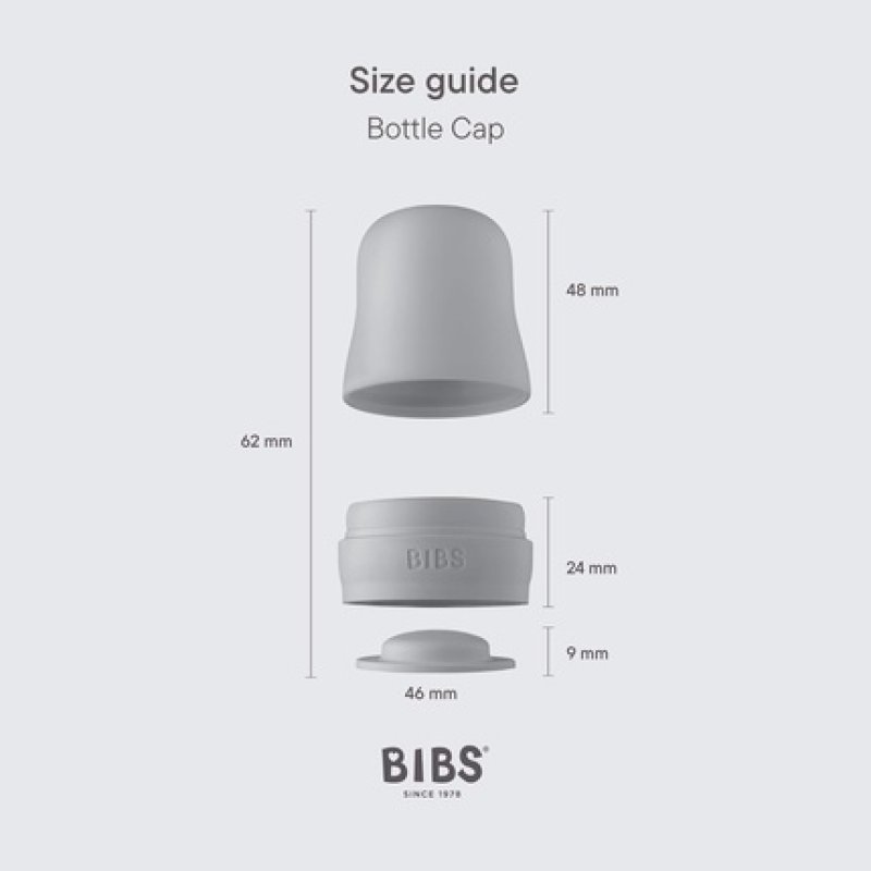 Bibs Bottle Cap Set BPA-Free Dishwasher Safe Customizable Colors