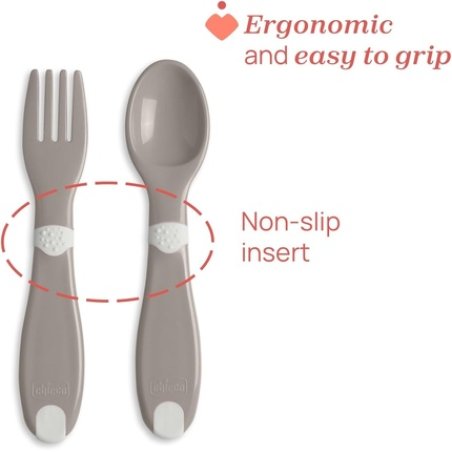 Chicco Mes Premiers Plastic Cutlery for Children Fork and Spoon