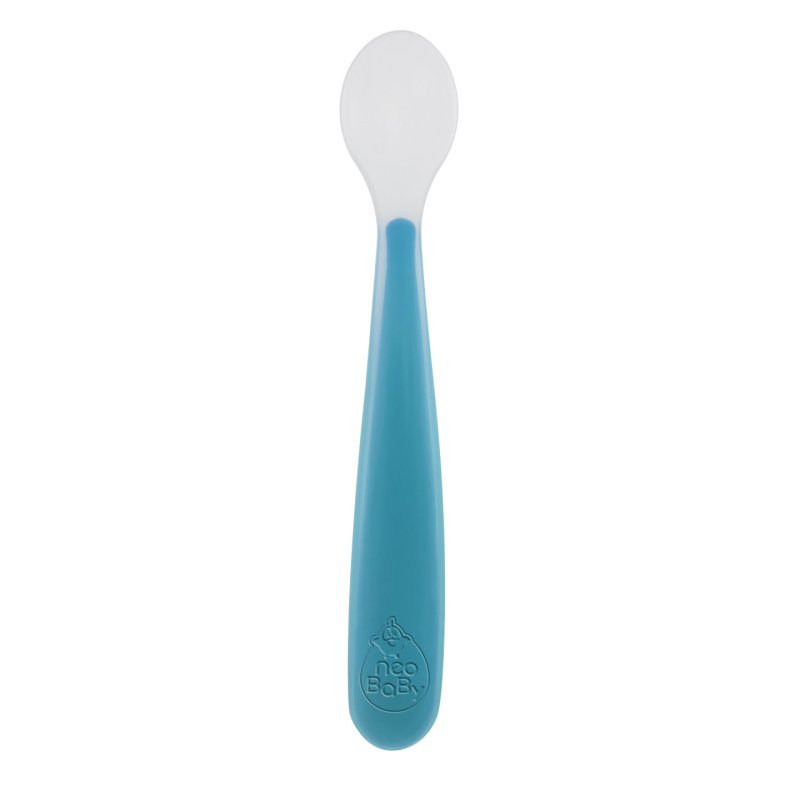 NeoBaby Cucchiaio in silicone 6 mesi Toddler spoon Blue, White