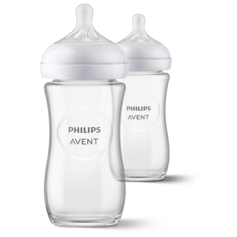 Philips Avent Natural Response Pure Glass Bottle 1 Month 2x240 Ml