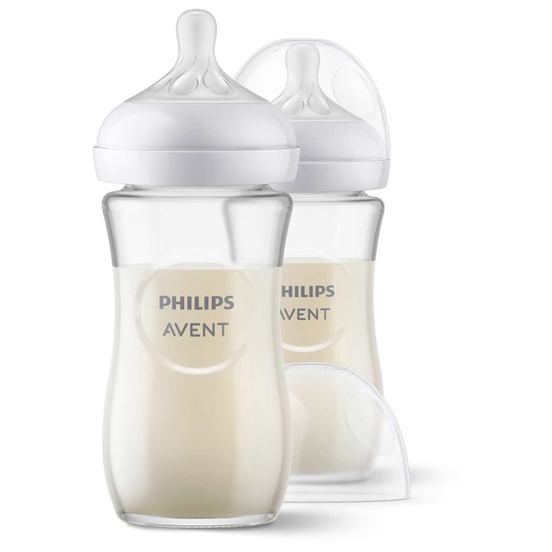 Philips Avent Natural Response Pure Glass Bottle 1 Month 2x240 Ml