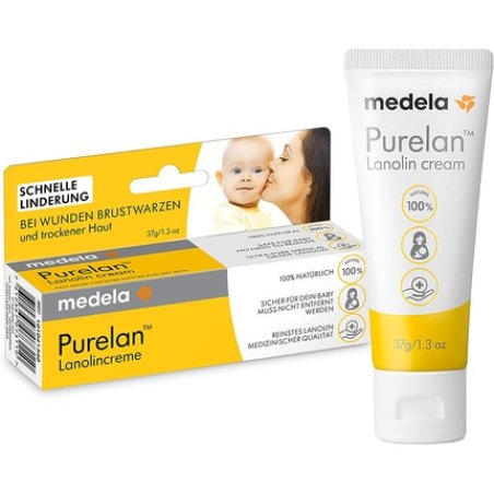 Medela Purelan 37g Lanolin Cream Quick Aid for Stressed Nipples and Dry Skin 100% Natural Hypoallergenic