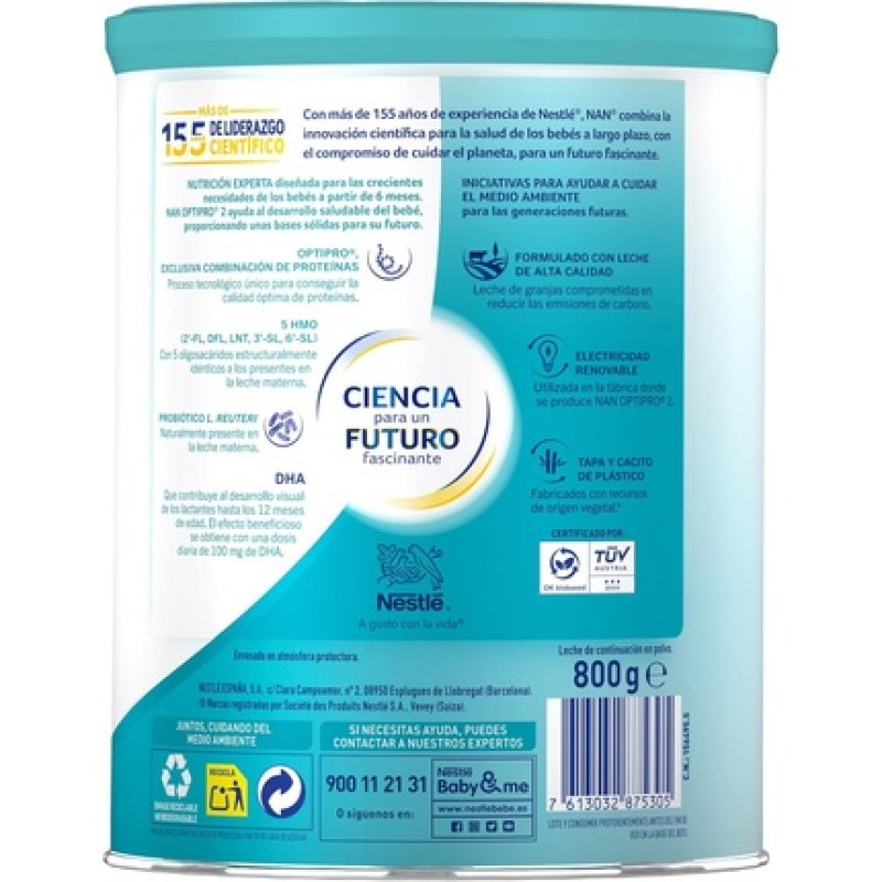 Nan Nestle Optipro 2 Powdered Follow-On Milk Formula 6 Months 800g