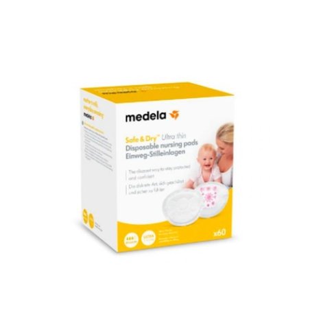 Medela Safe Dry Disposable Absorbent Discs - 60 Units